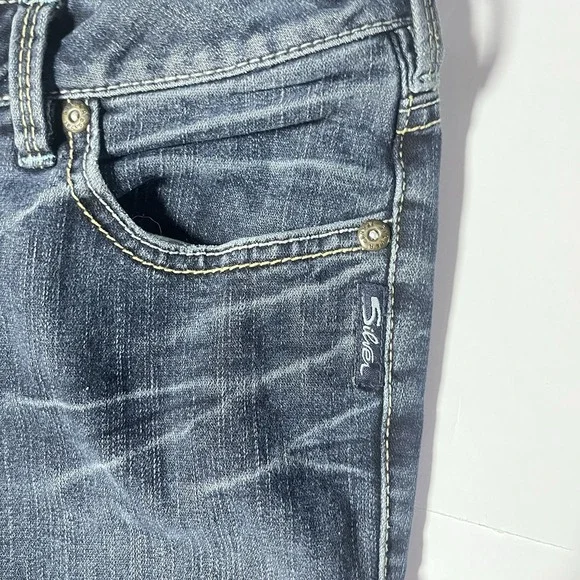 Womens Silver Jeans Aiko Boot Cut 29x31 Dark Wash Blue Denim - Picture 4 of 13